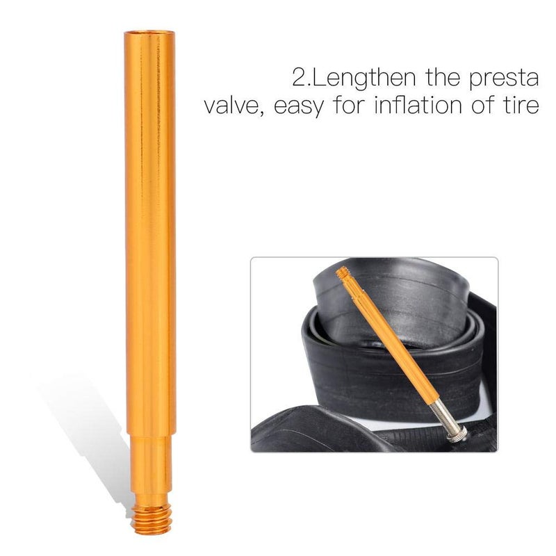 VGEBY 2Pcs Valve Extender, Aluminum Alloy Inner Tire Tube Valve Extender Tire Accessories(Gold) Valve Extenders Valve Extender Valve Extender 40Mm - Image 3